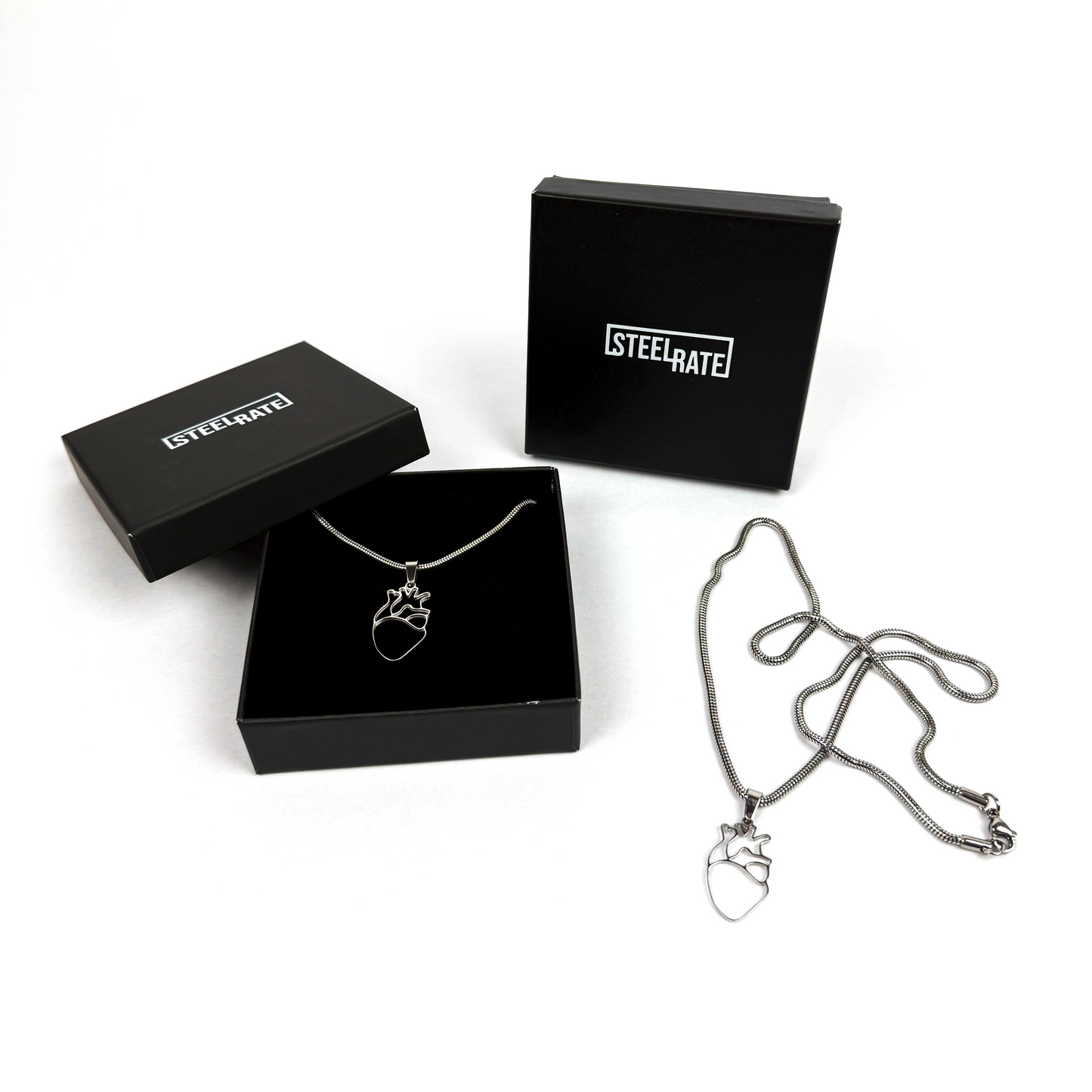 Collier Coeur QLF PNL en acier inoxydable - SteelRate