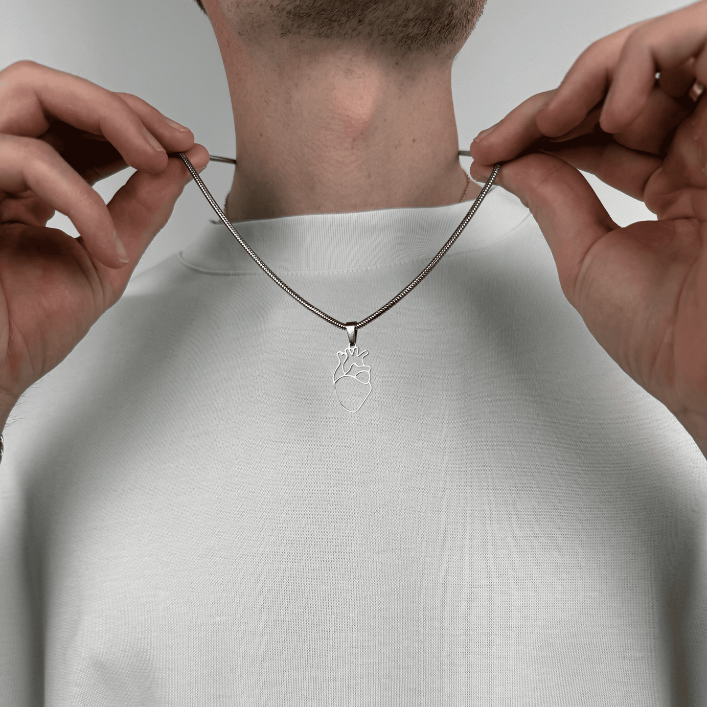 Collier Coeur QLF PNL en acier inoxydable - SteelRate