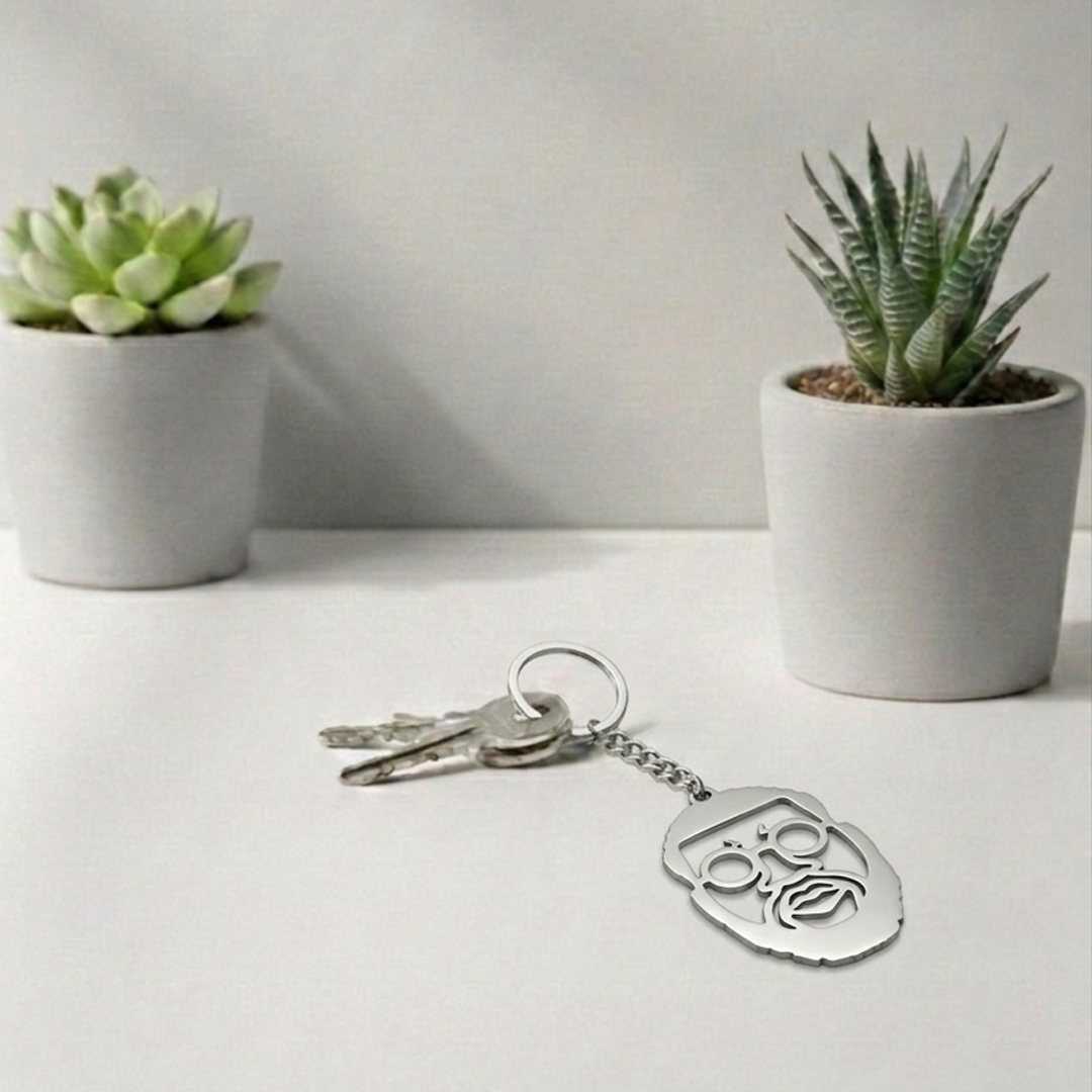 Porte clé Visage Damso en inox - SteelRate