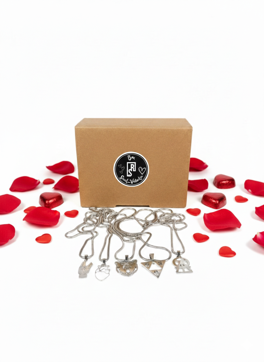 Box Saint Valentin - Collier, porte clé, bougie & pack de stickers - SteelRate